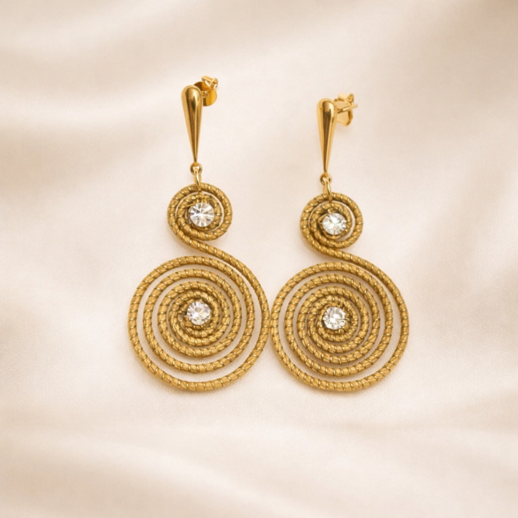 Eclat Crystal Spiral Earrings